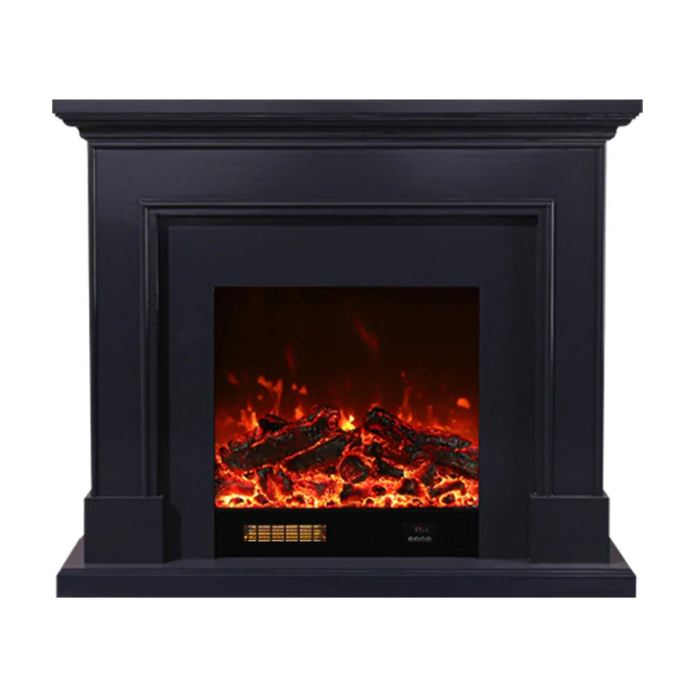 LIVARA 718 Remote 3D Control, Flame 180cm Frame, TV Effect, Core - Wood Electric Options Fireplace Cabinet White - 12W/750-1500W Dual Solid Black