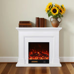 LIVARA 718 Cabinet Options Control, Fireplace 180cm Frame, 3D Core 12W/750-1500W Flame Dual - Solid Electric Effect, White Wood Remote TV - White