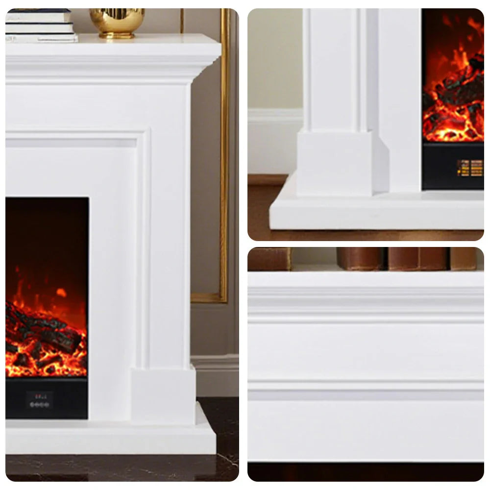 LIVARA 718 Cabinet Options Control, Fireplace 180cm Frame, 3D Core 12W/750-1500W Flame Dual - Solid Electric Effect, White Wood Remote TV - White