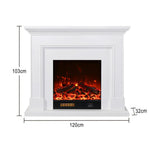 LIVARA 718 Cabinet Options Control, Fireplace 180cm Frame, 3D Core 12W/750-1500W Flame Dual - Solid Electric Effect, White Wood Remote TV - White