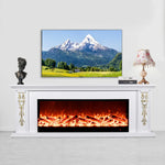 LIVARA 720B Control, Wood Flame Fireplace Electric White Cabinet Remote 180cm TV Frame, - Core Effect, Dual Solid Options 3D 12W/750-1500W