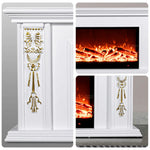 LIVARA 720B Control, Wood Flame Fireplace Electric White Cabinet Remote 180cm TV Frame, - Core Effect, Dual Solid Options 3D 12W/750-1500W
