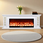 LIVARA 720B Control, Wood Flame Fireplace Electric White Cabinet Remote 180cm TV Frame, - Core Effect, Dual Solid Options 3D 12W/750-1500W