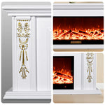 LIVARA 720B Control, Wood Flame Fireplace Electric White Cabinet Remote 180cm TV Frame, - Core Effect, Dual Solid Options 3D 12W/750-1500W