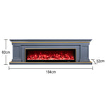 LIVARA 721 Frame, Wood Fireplace Effect, TV Core - Dual Solid - 180cm Flame 12W/750-1500W Cabinet 3D White Options Control, Electric Remote Grey