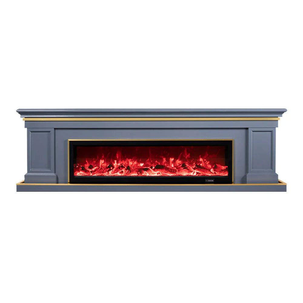 LIVARA 721 Frame, Wood Fireplace Effect, TV Core - Dual Solid - 180cm Flame 12W/750-1500W Cabinet 3D White Options Control, Electric Remote Grey