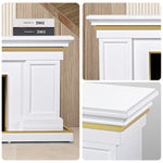 LIVARA 721 TV Wood - 12W/750-1500W Effect, Remote 180cm Frame, Electric Control, Flame 3D White Fireplace Options Dual Solid Cabinet Core - White