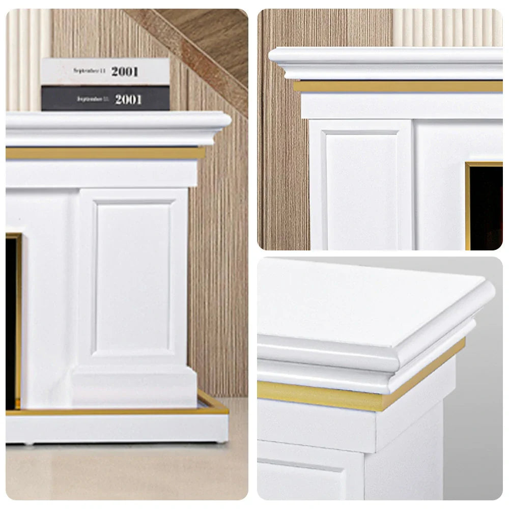 LIVARA 721 TV Wood - 12W/750-1500W Effect, Remote 180cm Frame, Electric Control, Flame 3D White Fireplace Options Dual Solid Cabinet Core - White