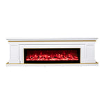LIVARA 721 TV Wood - 12W/750-1500W Effect, Remote 180cm Frame, Electric Control, Flame 3D White Fireplace Options Dual Solid Cabinet Core - White