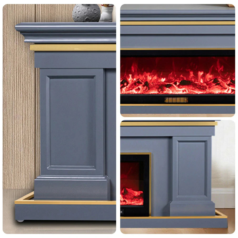 LIVARA 721 Frame, Wood Fireplace Effect, TV Core - Dual Solid - 180cm Flame 12W/750-1500W Cabinet 3D White Options Control, Electric Remote Grey
