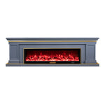 LIVARA 721 Frame, Wood Fireplace Effect, TV Core - Dual Solid - 180cm Flame 12W/750-1500W Cabinet 3D White Options Control, Electric Remote Grey