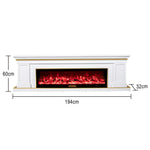 LIVARA 721 TV Wood - 12W/750-1500W Effect, Remote 180cm Frame, Electric Control, Flame 3D White Fireplace Options Dual Solid Cabinet Core - White