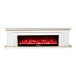 LIVARA 721 TV Wood - 12W/750-1500W Effect, Remote 180cm Frame, Electric Control, Flame 3D White Fireplace Options Dual Solid Cabinet Core - White