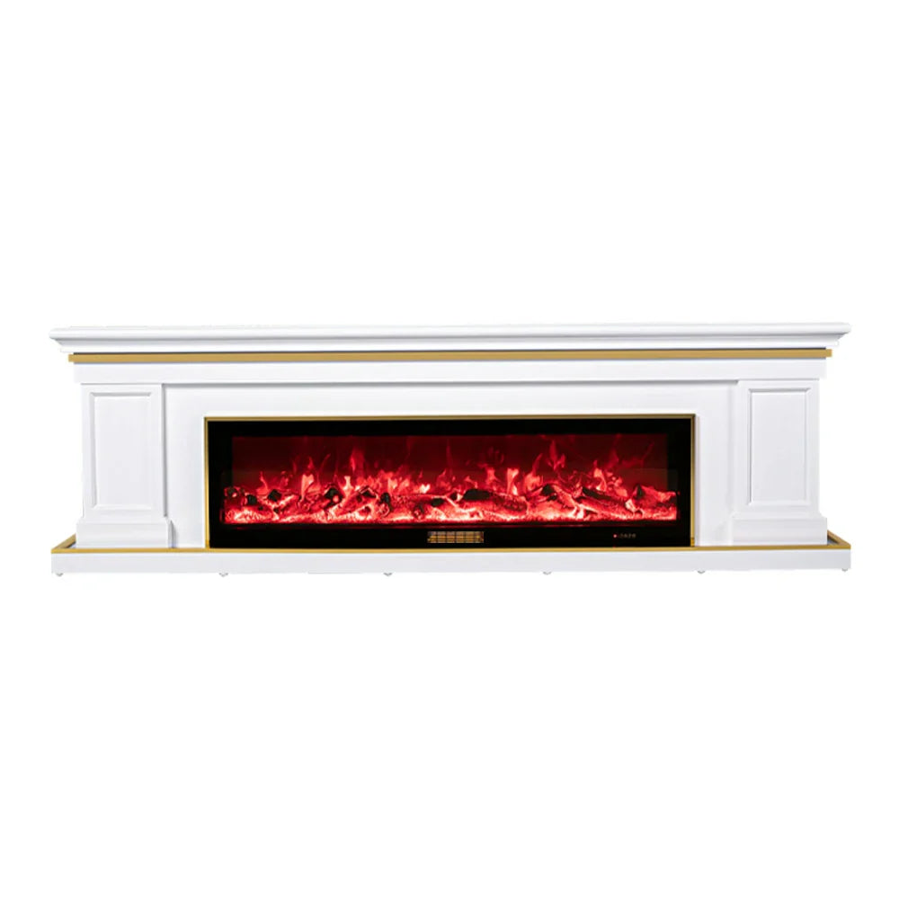 LIVARA 721 TV Wood - 12W/750-1500W Effect, Remote 180cm Frame, Electric Control, Flame 3D White Fireplace Options Dual Solid Cabinet Core - White