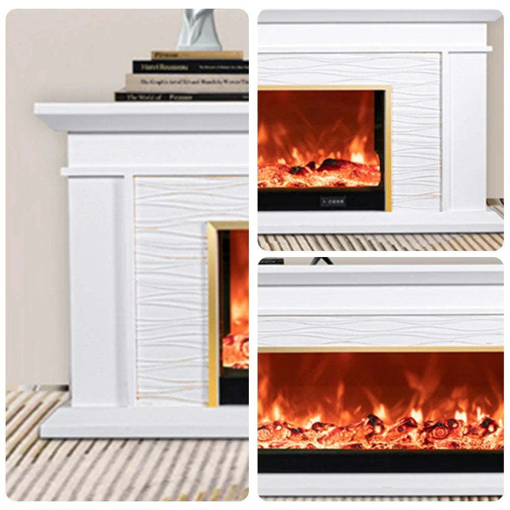 LIVARA 726 Cabinet 3D TV Options Core White Wood Electric 180cm Fireplace Flame Solid Dual Control, Effect, Remote Frame, - 12W/750-1500W