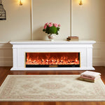 LIVARA 726 Cabinet 3D TV Options Core White Wood Electric 180cm Fireplace Flame Solid Dual Control, Effect, Remote Frame, - 12W/750-1500W