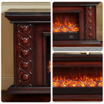 LIVARA 742 12W/750-1500W Options Wood Cabinet Core Solid 3D TV Remote Fireplace 180cm Frame, - Control, - Flame Electric Dual Effect, Brown