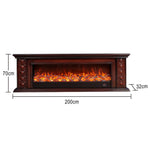 LIVARA 742 12W/750-1500W Options Wood Cabinet Core Solid 3D TV Remote Fireplace 180cm Frame, - Control, - Flame Electric Dual Effect, Brown