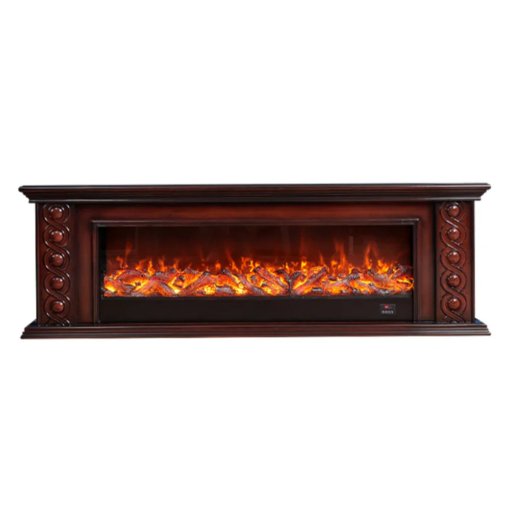 LIVARA 742 12W/750-1500W Options Wood Cabinet Core Solid 3D TV Remote Fireplace 180cm Frame, - Control, - Flame Electric Dual Effect, Brown