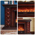 LIVARA 742 12W/750-1500W Options Wood Cabinet Core Solid 3D TV Remote Fireplace 180cm Frame, - Control, - Flame Electric Dual Effect, Brown