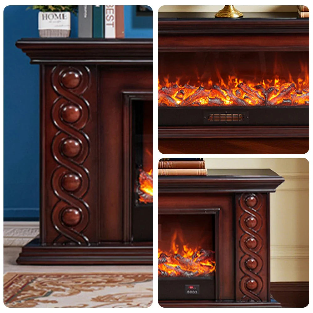 LIVARA 742 12W/750-1500W Options Wood Cabinet Core Solid 3D TV Remote Fireplace 180cm Frame, - Control, - Flame Electric Dual Effect, Brown