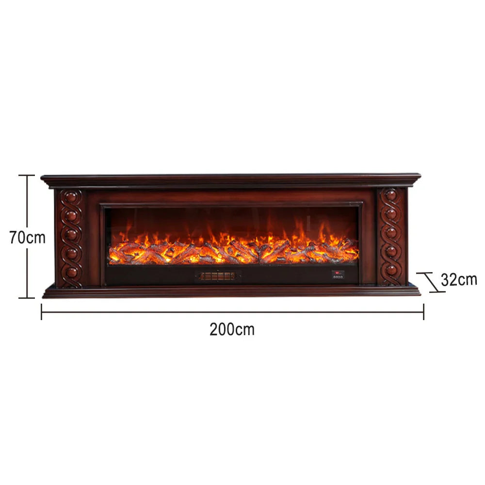 LIVARA 742 12W/750-1500W Options Wood Cabinet Core Solid 3D TV Remote Fireplace 180cm Frame, - Control, - Flame Electric Dual Effect, Brown