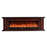 LIVARA 742 12W/750-1500W Options Wood Cabinet Core Solid 3D TV Remote Fireplace 180cm Frame, - Control, - Flame Electric Dual Effect, Brown