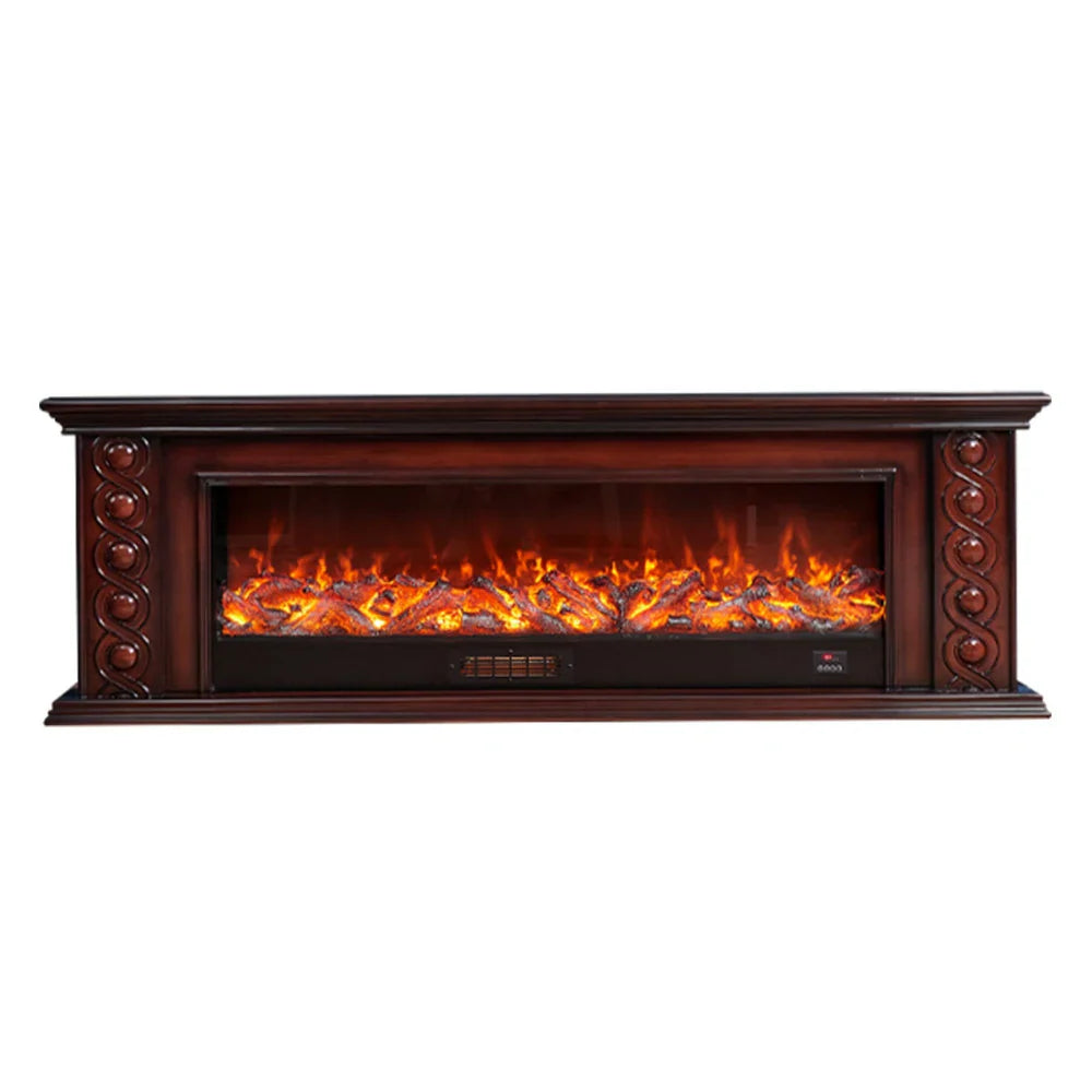 LIVARA 742 12W/750-1500W Options Wood Cabinet Core Solid 3D TV Remote Fireplace 180cm Frame, - Control, - Flame Electric Dual Effect, Brown