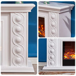 LIVARA 742 Fireplace 180cm Electric Dual Cabinet 3D - Solid Options Remote Effect, Control, Wood Frame, Flame - 12W/750-1500W TV Core White