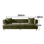 LUXORA Sofa - Chenille Fabric Upholstery, Solid Wood Frame, Gold Stainless Steel Legs, Modern Design - Green