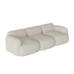 LUXORA Sofa - High-Density Memory Foam, Faux Lambswool Upholstery, Russian Larch Wood Frame, Modern Look - White