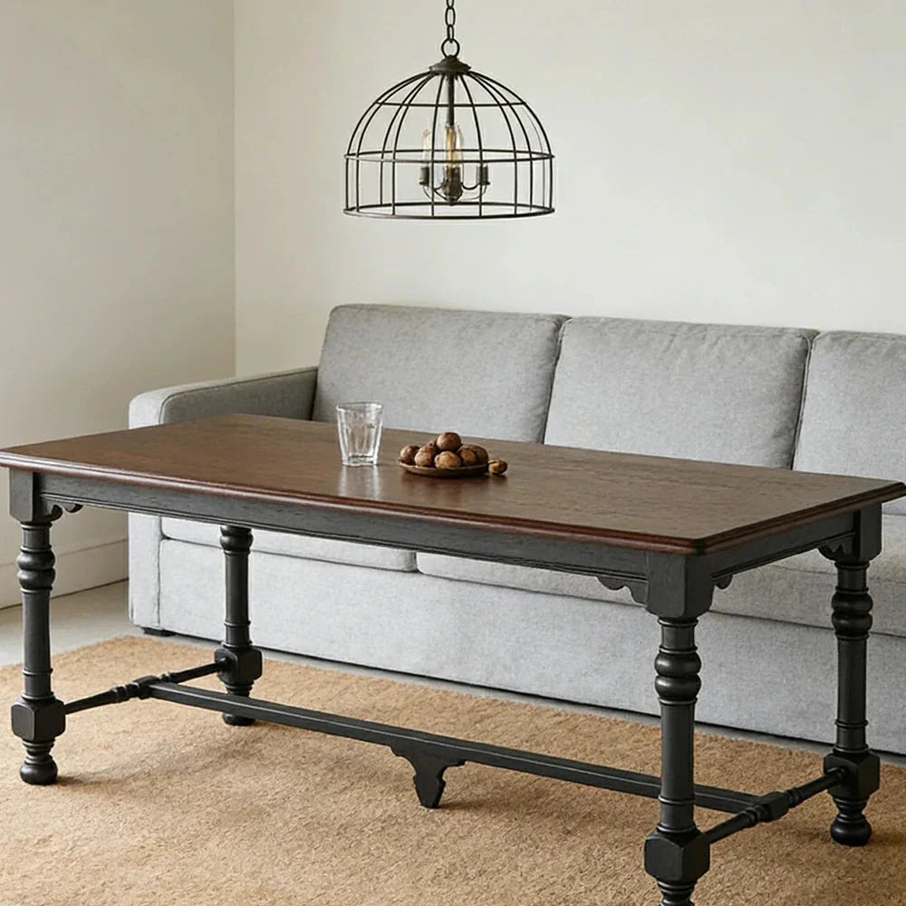 LUXORA 140/160cm Solid Pine Wood Dining Table - Imported New Zealand Pine Thickened Tabletop Heavy-Duty Construction for Dining & Home Use