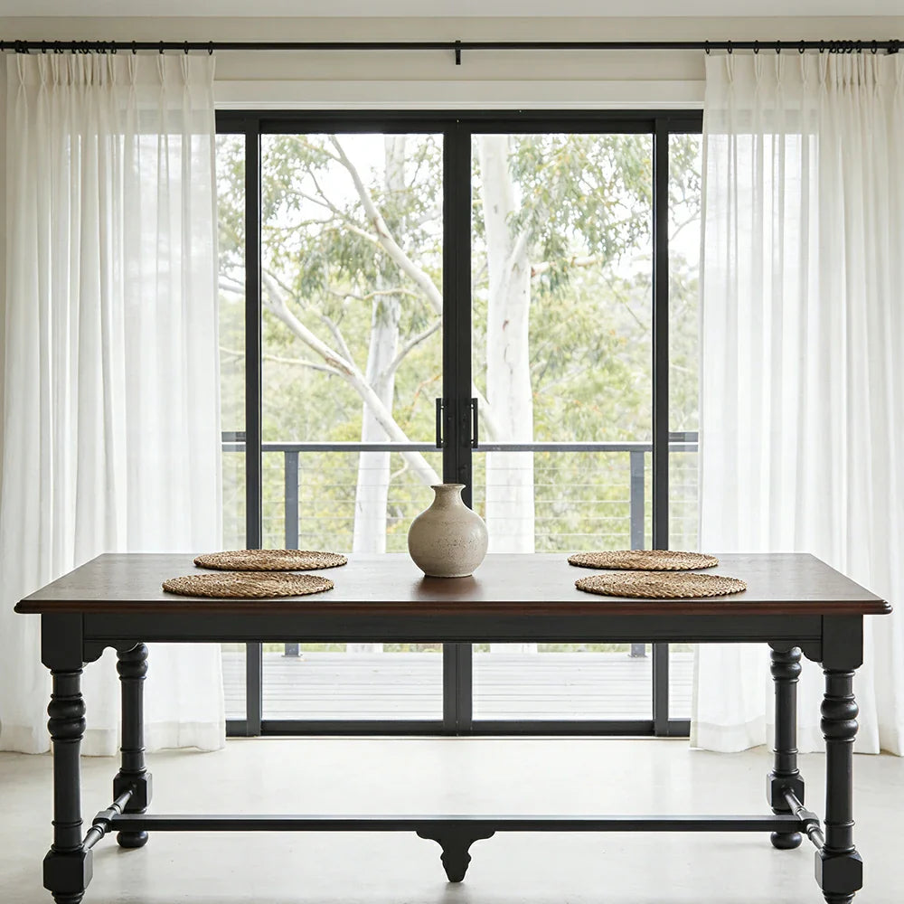 LUXORA 140/160cm Solid Pine Wood Dining Table - Imported New Zealand Pine Thickened Tabletop Heavy-Duty Construction for Dining & Home Use