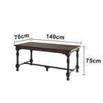 LUXORA 140/160cm Solid Pine Wood Dining Table - Imported New Zealand Pine Thickened Tabletop Heavy-Duty Construction for Dining & Home Use