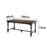 LUXORA 140/160cm Solid Pine Wood Dining Table - Imported New Zealand Pine Thickened Tabletop Heavy-Duty Construction for Dining & Home Use