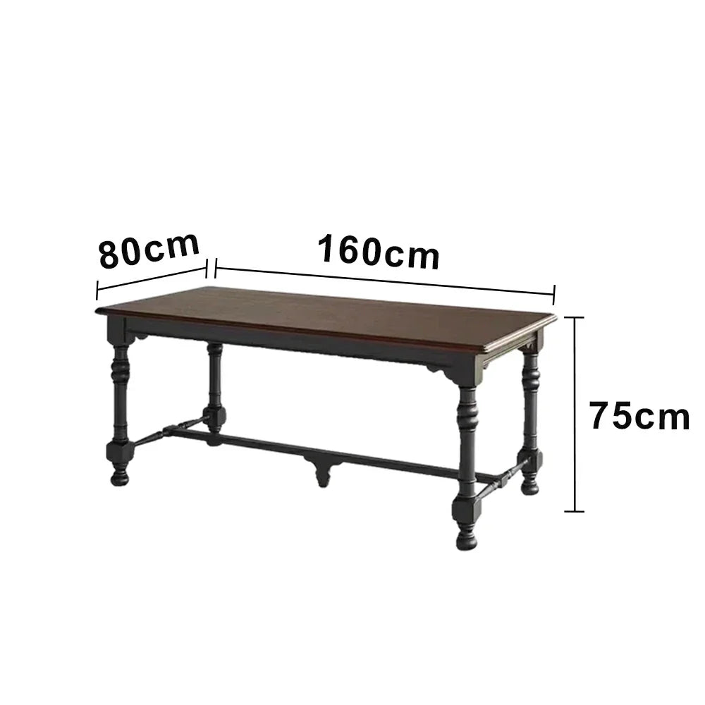 LUXORA 140/160cm Solid Pine Wood Dining Table - Imported New Zealand Pine Thickened Tabletop Heavy-Duty Construction for Dining & Home Use