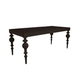 LUXORA 140/160cm Solid Wood Dining Table - Heavy-Duty Thick Tabletop Stable Turned Legs Design Multi-Purpose Dining & Workspace Table - Black