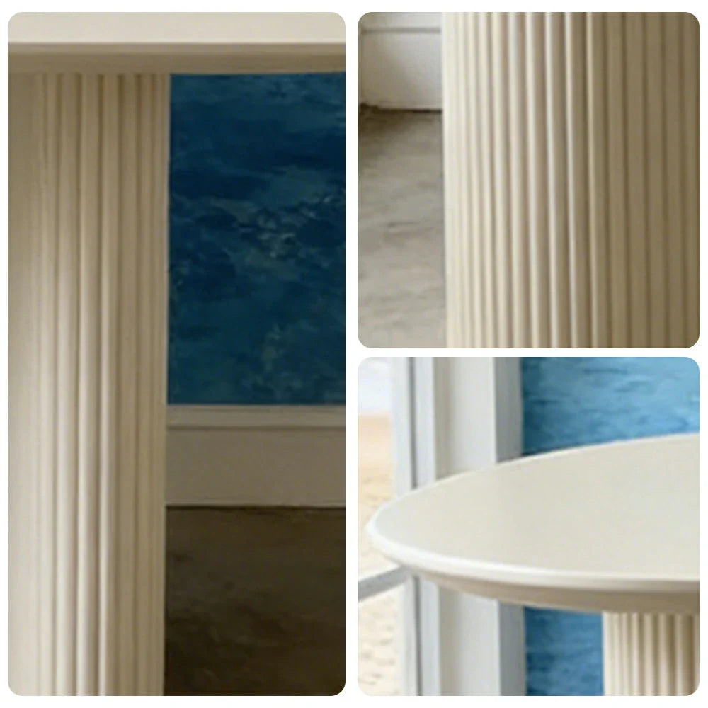 LUXORA 140/160cm Cream Style Solid Wood Dining Table - Soft Rounded Edge Design Sculptural Legs Stable & Elegant for Modern Homes - Cream