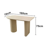 LUXORA 140/160cm Cream Style Solid Wood Dining Table - Soft Rounded Edge Design Sculptural Legs Stable & Elegant for Modern Homes - Cream