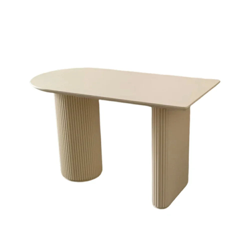 LUXORA 140/160cm Cream Style Solid Wood Dining Table - Soft Rounded Edge Design Sculptural Legs Stable & Elegant for Modern Homes - Cream