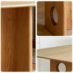 LUXORA 140/160cm Solid Wood Dining Table - Wide Rectangular Tabletop Stable Thick-Leg Design Ideal for Family Dining & Modern Homes - Natural Wood