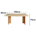 LUXORA 140/160cm Solid Wood Dining Table - Wide Rectangular Tabletop Stable Thick-Leg Design Ideal for Family Dining & Modern Homes - Natural Wood