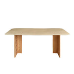 LUXORA 140/160cm Solid Wood Dining Table - Wide Rectangular Tabletop Stable Thick-Leg Design Ideal for Family Dining & Modern Homes - Natural Wood