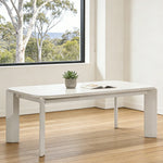 LUXORA 140/160cm Solid Wood Dining Table - Rounded Edge Design Stable Thick Legs Modern Artistic Table for Dining & Living Spaces - Beige
