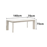 LUXORA 140/160cm Solid Wood Dining Table - Rounded Edge Design Stable Thick Legs Modern Artistic Table for Dining & Living Spaces - Beige