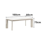 LUXORA 140/160cm Solid Wood Dining Table - Rounded Edge Design Stable Thick Legs Modern Artistic Table for Dining & Living Spaces - Beige
