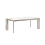 LUXORA 140/160cm Solid Wood Dining Table - Rounded Edge Design Stable Thick Legs Modern Artistic Table for Dining & Living Spaces - Beige