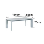 LUXORA 140/160cm Solid Wood Dining Table - Rounded Edge Design Stable Thick Legs Modern Artistic Table for Dining & Living Spaces - Blue