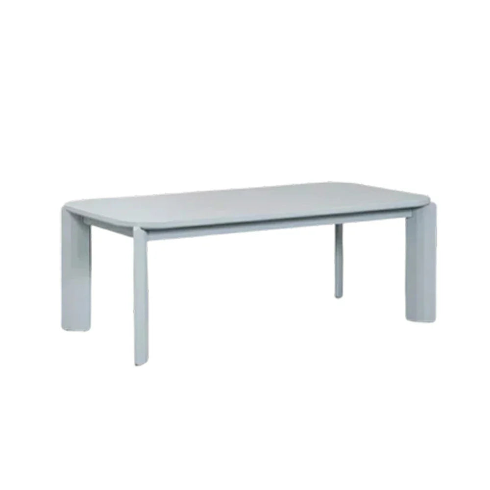 LUXORA 140/160cm Solid Wood Dining Table - Rounded Edge Design Stable Thick Legs Modern Artistic Table for Dining & Living Spaces - Blue