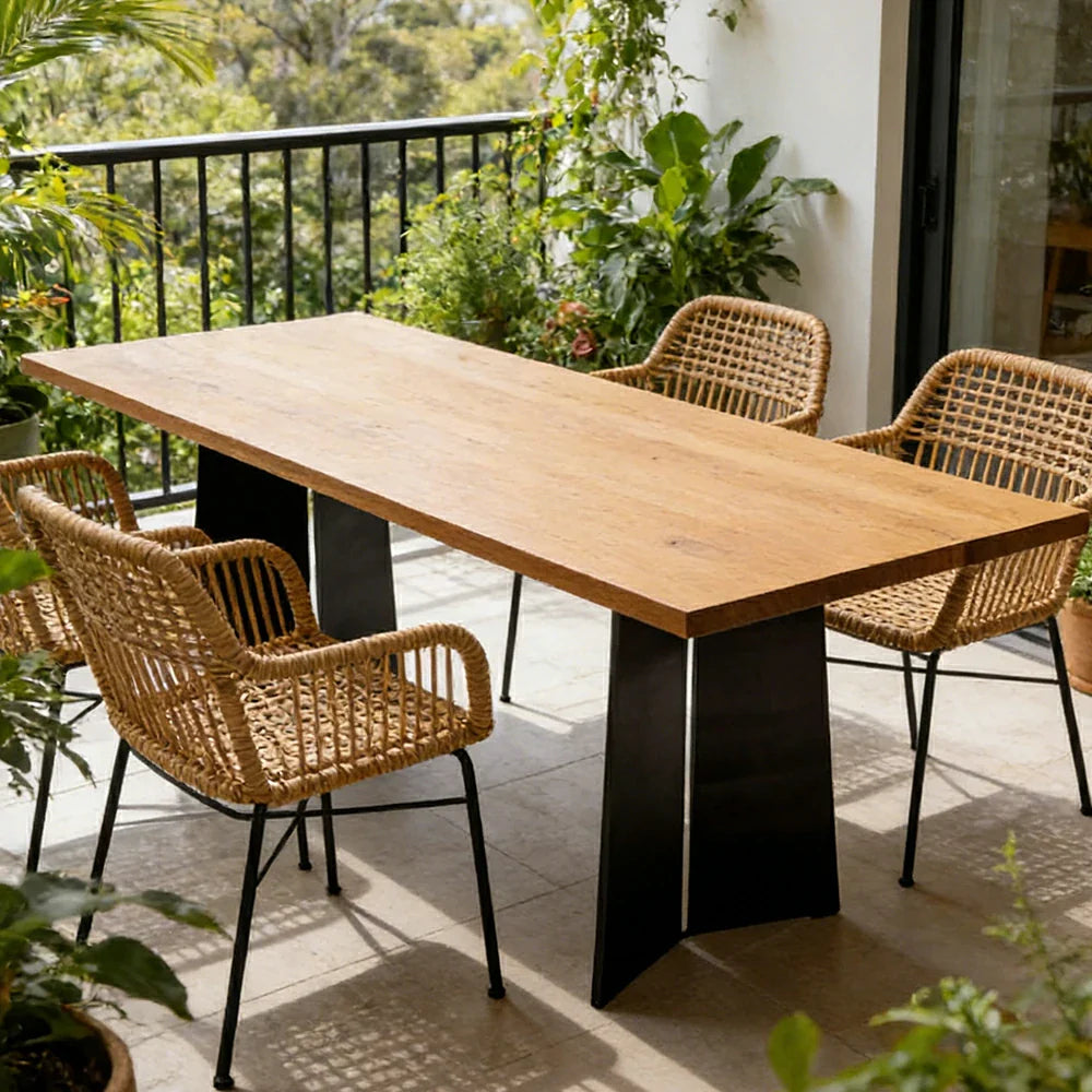 LUXORA 140/160cm New Zealand Pine Solid Wood Dining Table - Minimalist Vintage Style Thick Stable Legs Versatile Dining & Work Table - Walnut